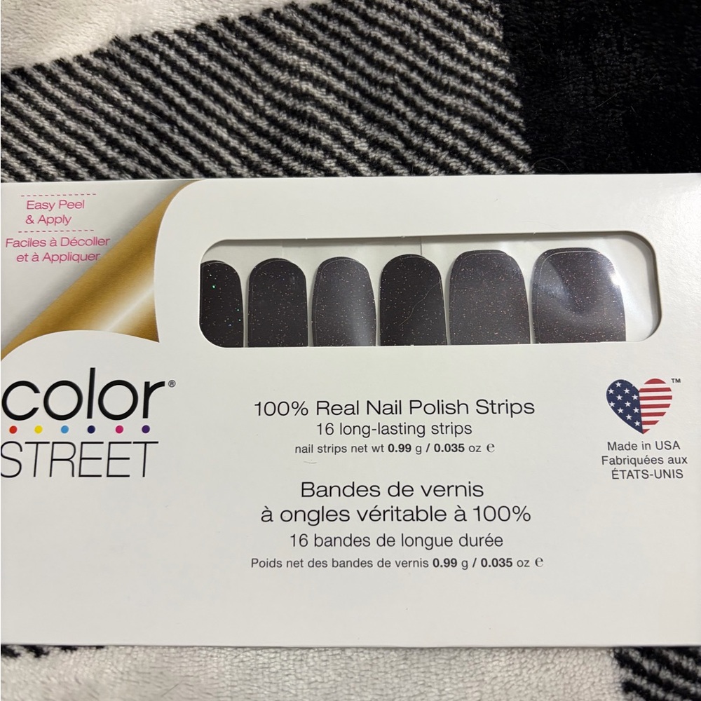 Color Street Glittery Black Nail Strips PLUM AS YOU ARE